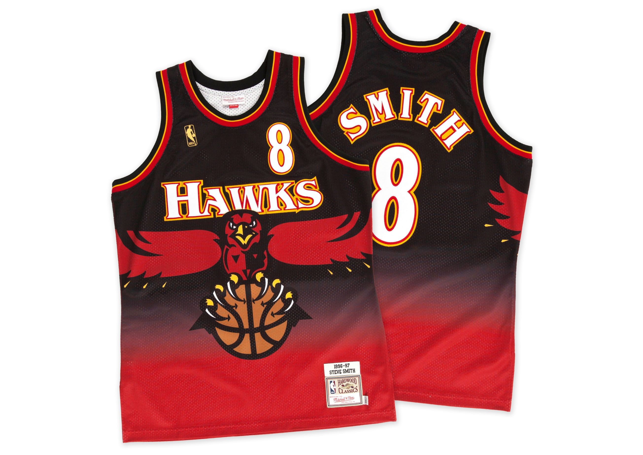 Men's Atlanta Hawks Custom Red 1996-1997 Throwback Stitched Basketball Jersey